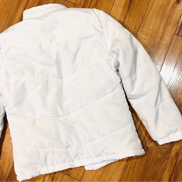 Kids 10 12 white faux down style puffer jacket coat winter autumn lightw… - Picture 6 of 8
